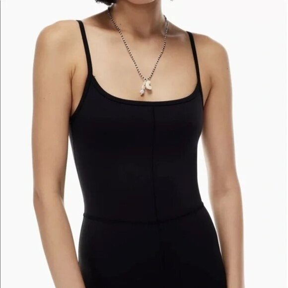 Artizia Wilfred Free Divinity Kick Flare Jumpsuit Womens Size XS Black Stretch - Picture 2 of 10